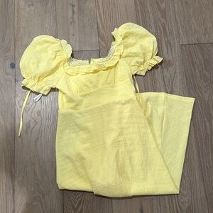 ASOS Yellow Puff Sleeve Dress